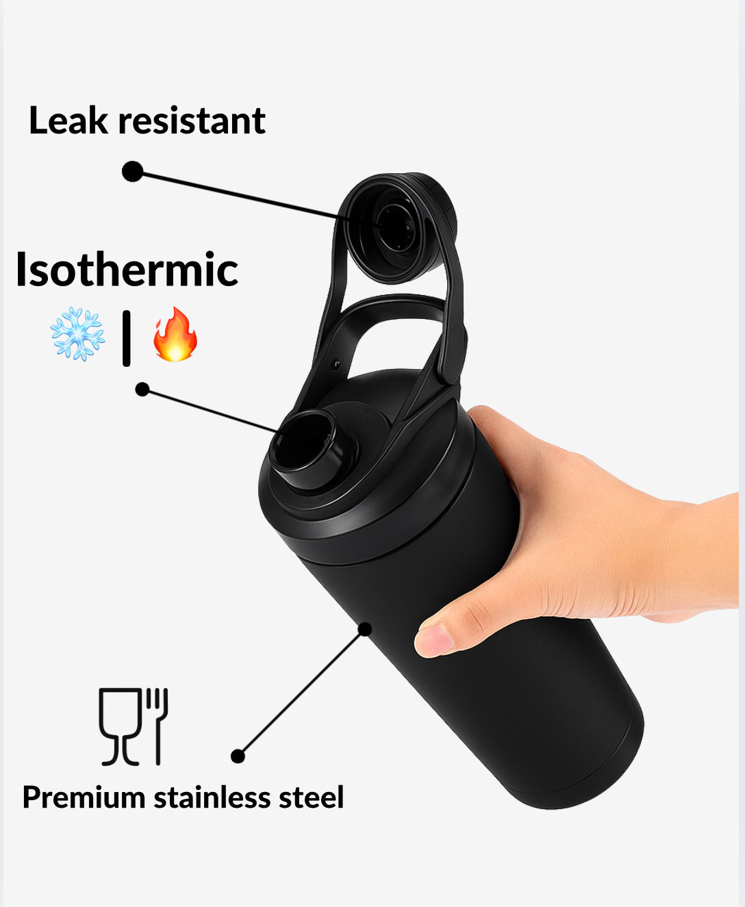 VEGAINZ SHAKER - Thermal insulated Sport Bottle | 800ml